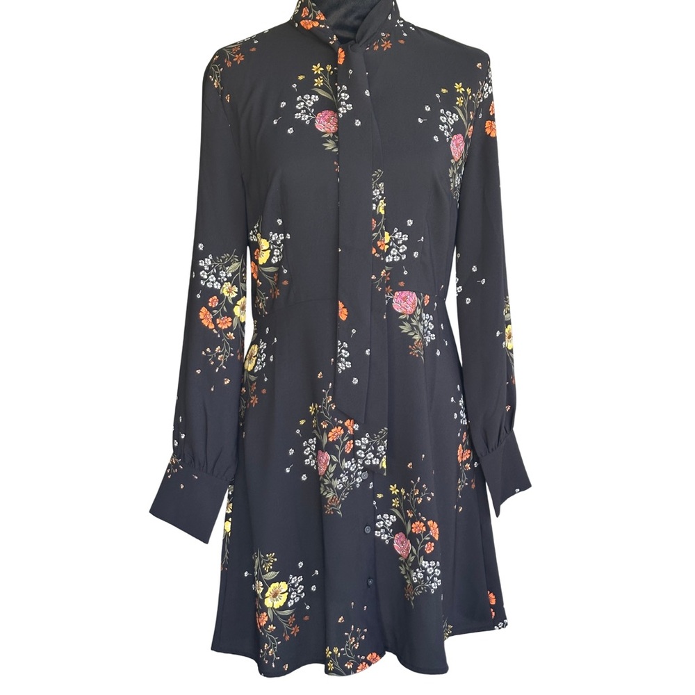Loft Floral Black Dress